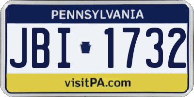 PA license plate JBI1732