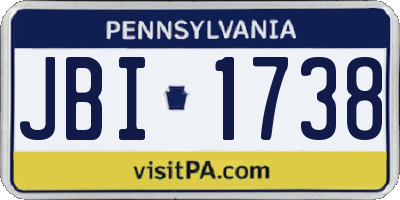 PA license plate JBI1738