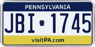 PA license plate JBI1745