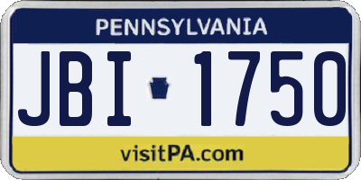 PA license plate JBI1750