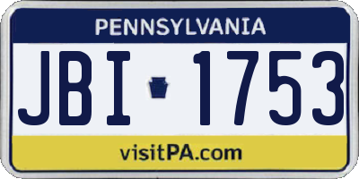 PA license plate JBI1753