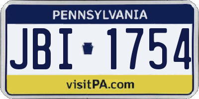 PA license plate JBI1754