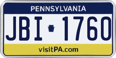 PA license plate JBI1760