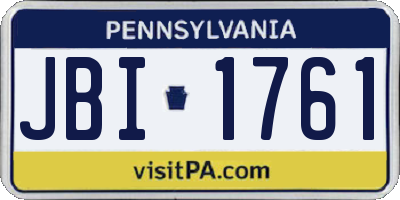 PA license plate JBI1761