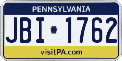 PA license plate JBI1762