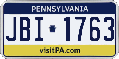 PA license plate JBI1763