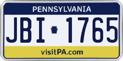 PA license plate JBI1765