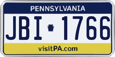 PA license plate JBI1766