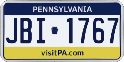 PA license plate JBI1767