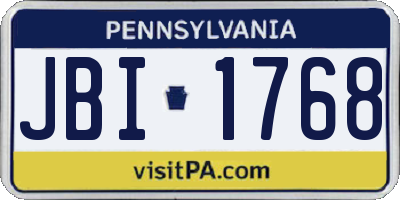 PA license plate JBI1768