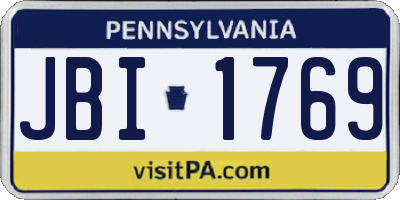 PA license plate JBI1769