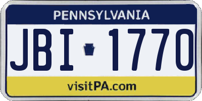 PA license plate JBI1770