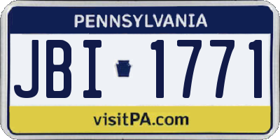 PA license plate JBI1771