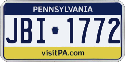 PA license plate JBI1772