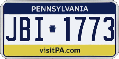 PA license plate JBI1773