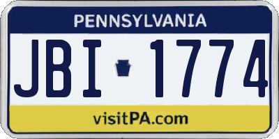 PA license plate JBI1774