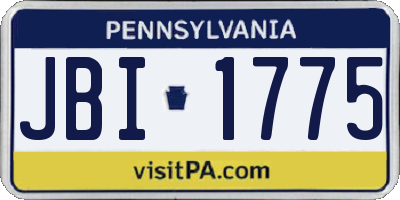 PA license plate JBI1775