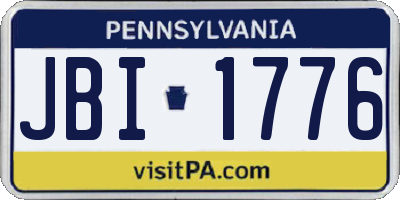 PA license plate JBI1776