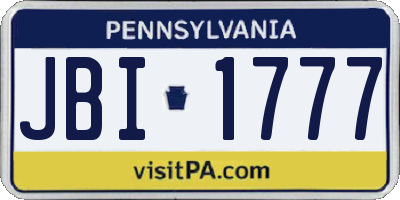 PA license plate JBI1777