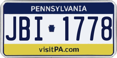 PA license plate JBI1778