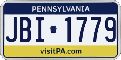 PA license plate JBI1779