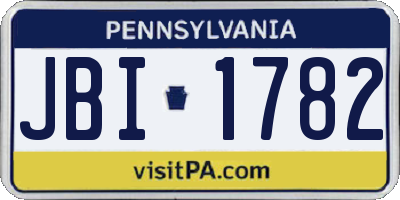 PA license plate JBI1782