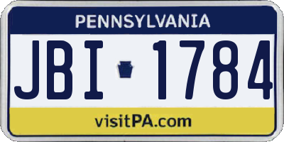 PA license plate JBI1784