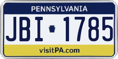 PA license plate JBI1785