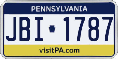 PA license plate JBI1787