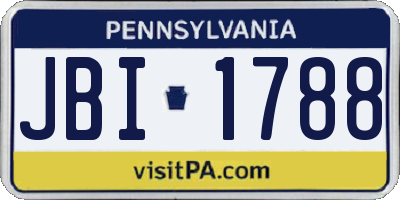 PA license plate JBI1788