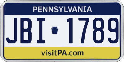 PA license plate JBI1789