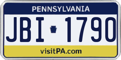 PA license plate JBI1790