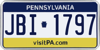 PA license plate JBI1797