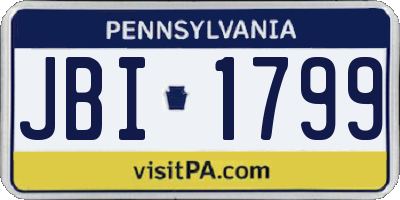 PA license plate JBI1799