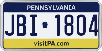 PA license plate JBI1804