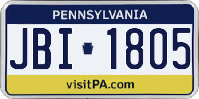 PA license plate JBI1805