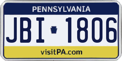 PA license plate JBI1806