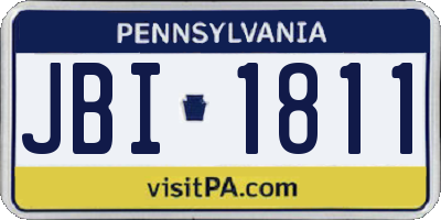 PA license plate JBI1811