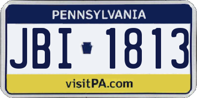 PA license plate JBI1813