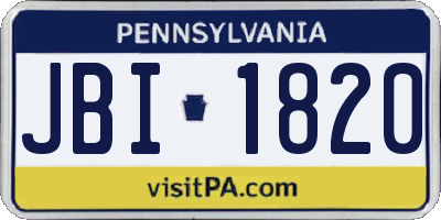 PA license plate JBI1820