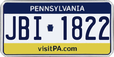 PA license plate JBI1822