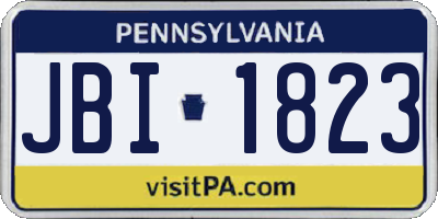 PA license plate JBI1823