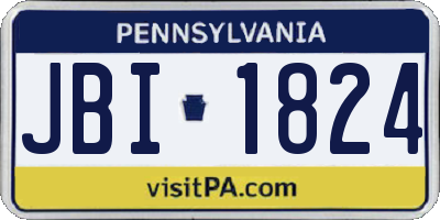 PA license plate JBI1824