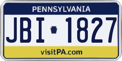 PA license plate JBI1827