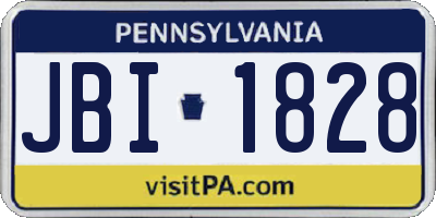 PA license plate JBI1828