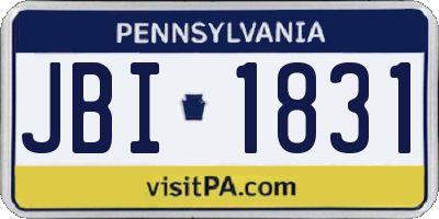 PA license plate JBI1831