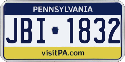 PA license plate JBI1832