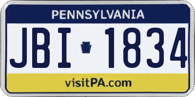 PA license plate JBI1834