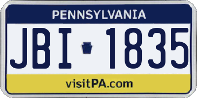 PA license plate JBI1835