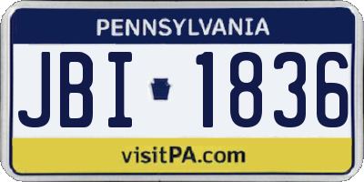 PA license plate JBI1836